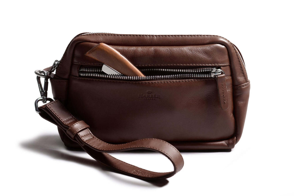 Compact Toiletry Bag Deep Brown