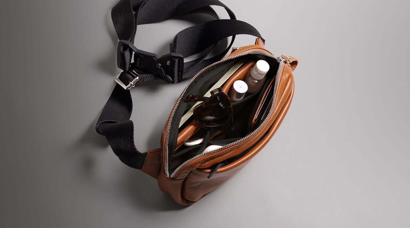 Leather sling bag