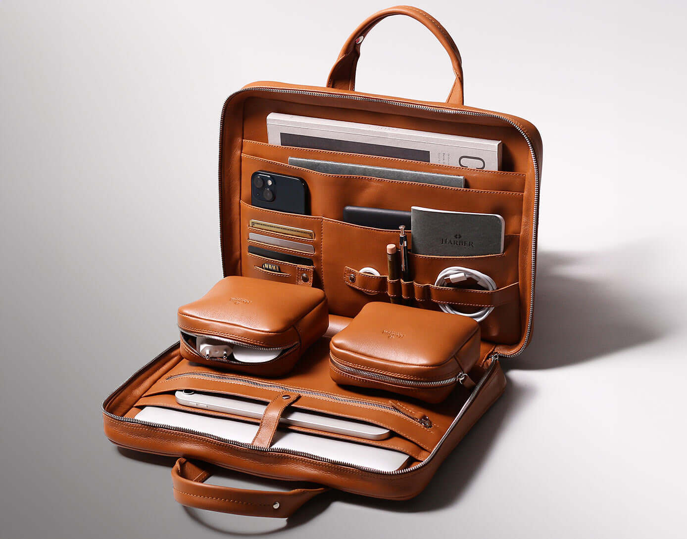 Leather work briefcase