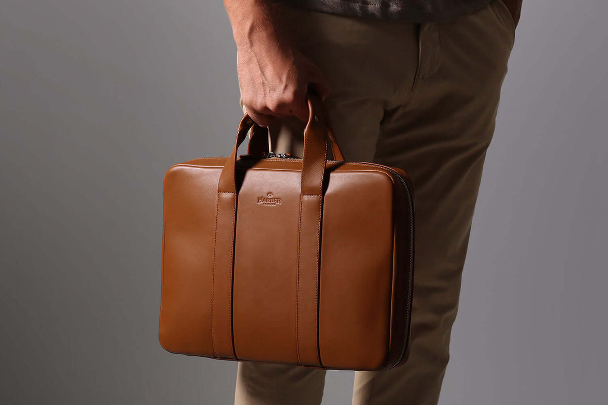 Leather Laptop Briefcase | Harber London