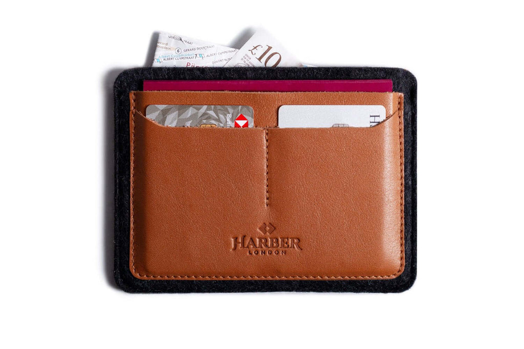 Harber London Leather Zip Pouch Wallet