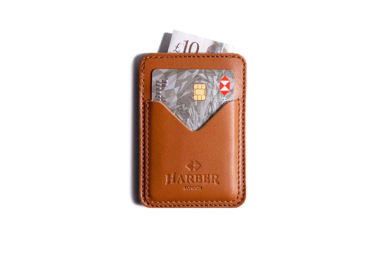 DOUBLE LEATHER PLAYING CARDS CASE - BRITISH TAN FLORENTINE LEATHER